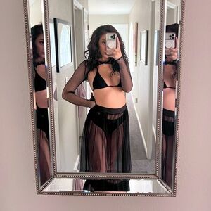 Sheer Black Maxi Skirt